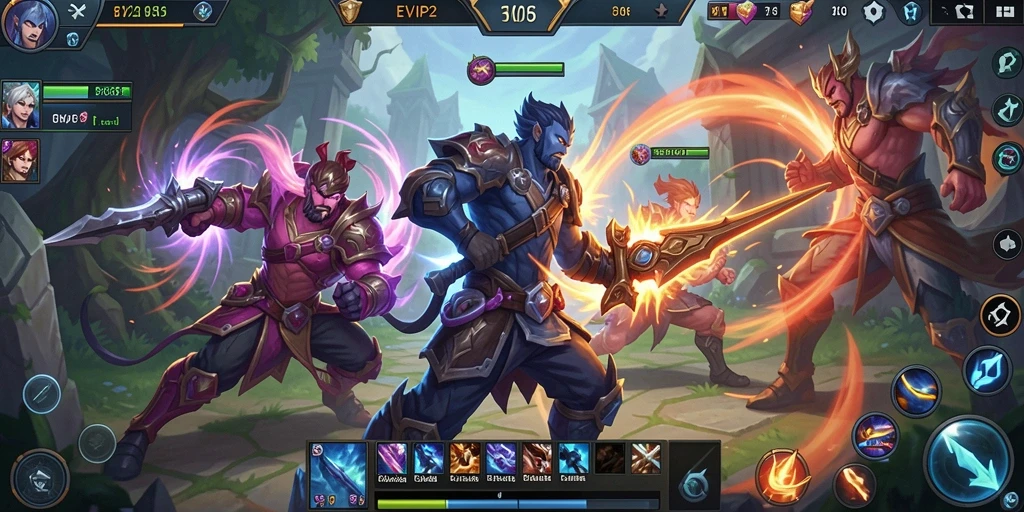 Gameplay seru dengan strategi tim yang intens.