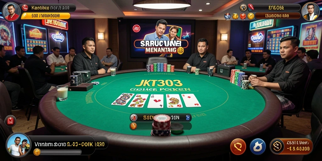 Tampilan gameplay seru dalam JKT303 saat bermain Poker.