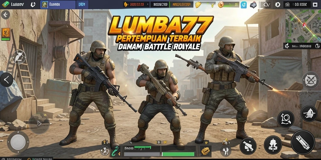 Gameplay seru LUMBA77 dalam pertempuran Battle Royale.