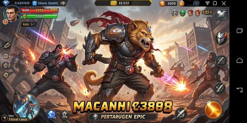 Tampilan gameplay aksi mendebarkan di MACAN388.