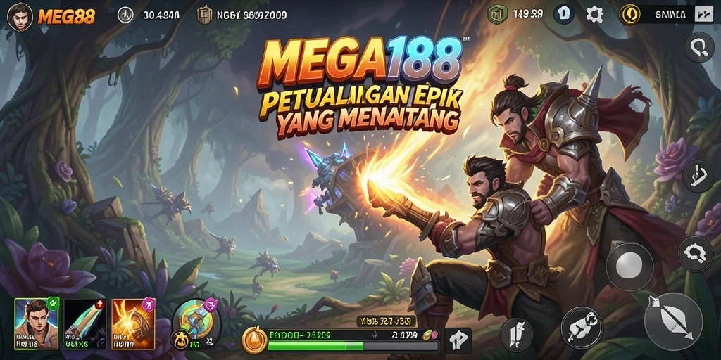 Gameplay MEGA188 yang menantang dan mendebarkan saat petualangan berlangsung.