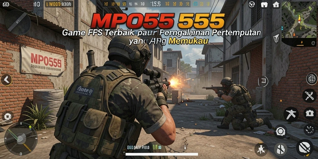 Screenshot MPO555 yang menunjukkan aksi pertempuran FPS mendebarkan.
