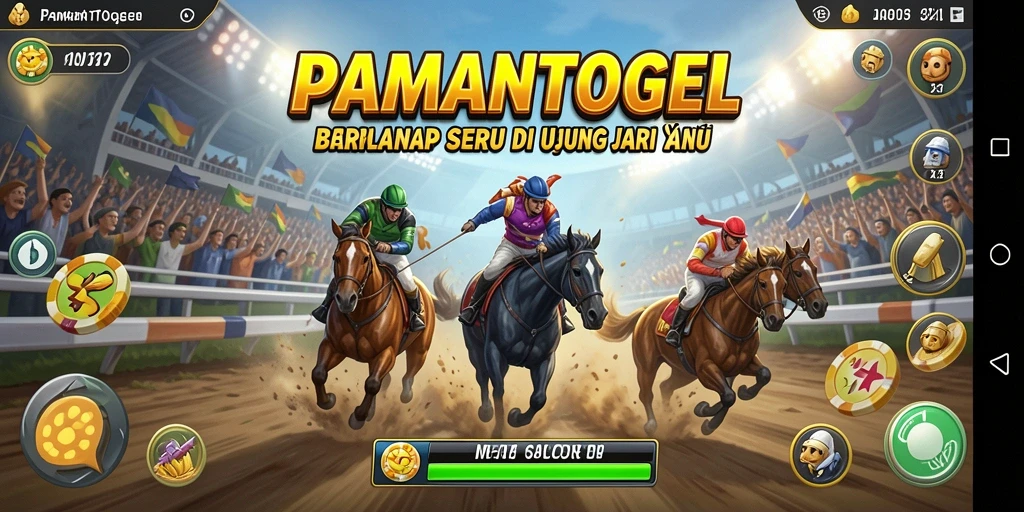 Screenshot menampilkan gameplay balap seru di PAMANTOGEL.