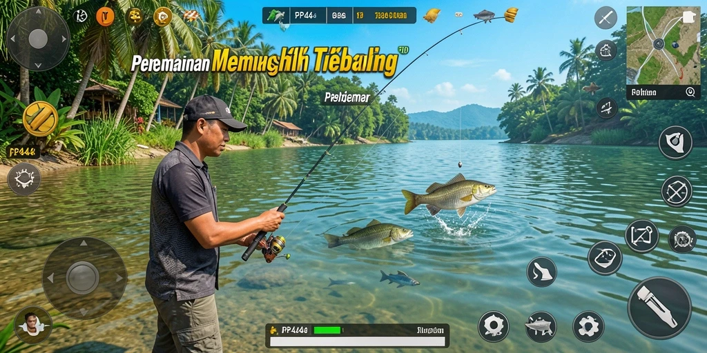 Tangkapan ikan besar dalam gameplay PP444 yang seru dan menantang.