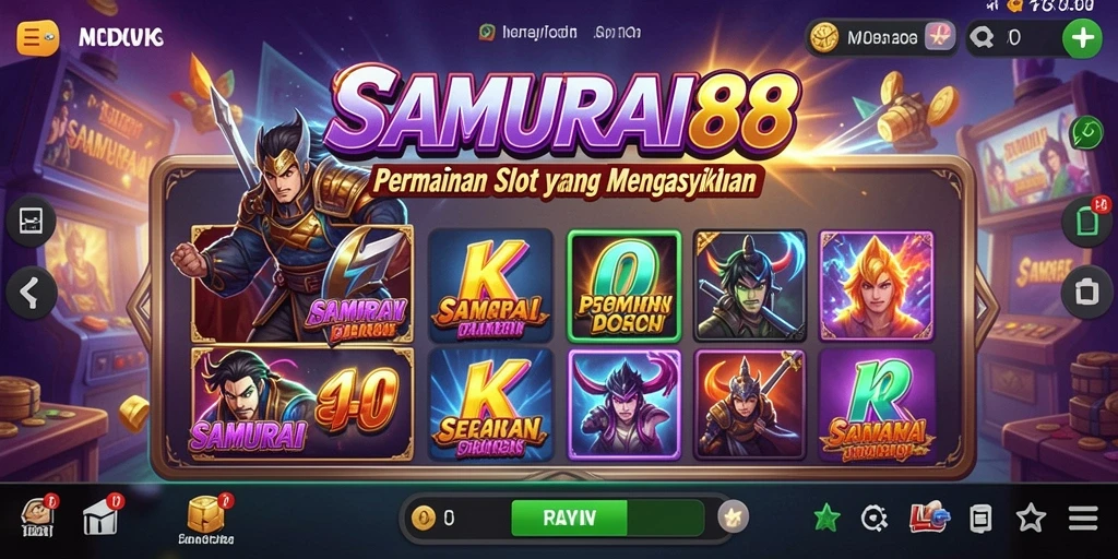 Tangkapan layar gameplay SAMURAI88 dengan fitur slot yang mengasyikkan.