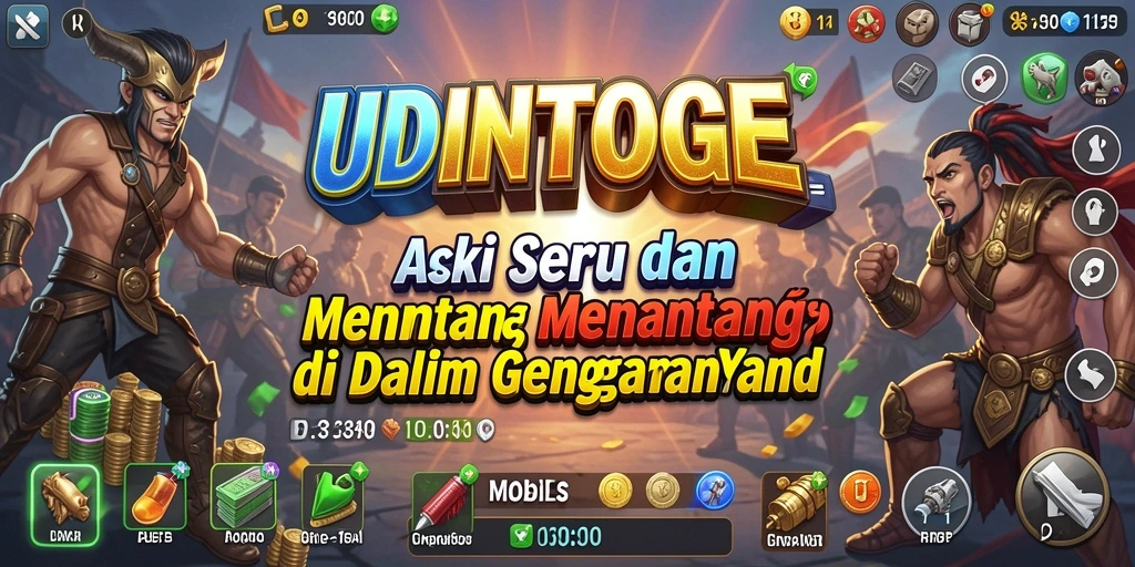 Screenshot utama UDINTOGEL menampilkan aksi seru dan gameplay yang mendebarkan.