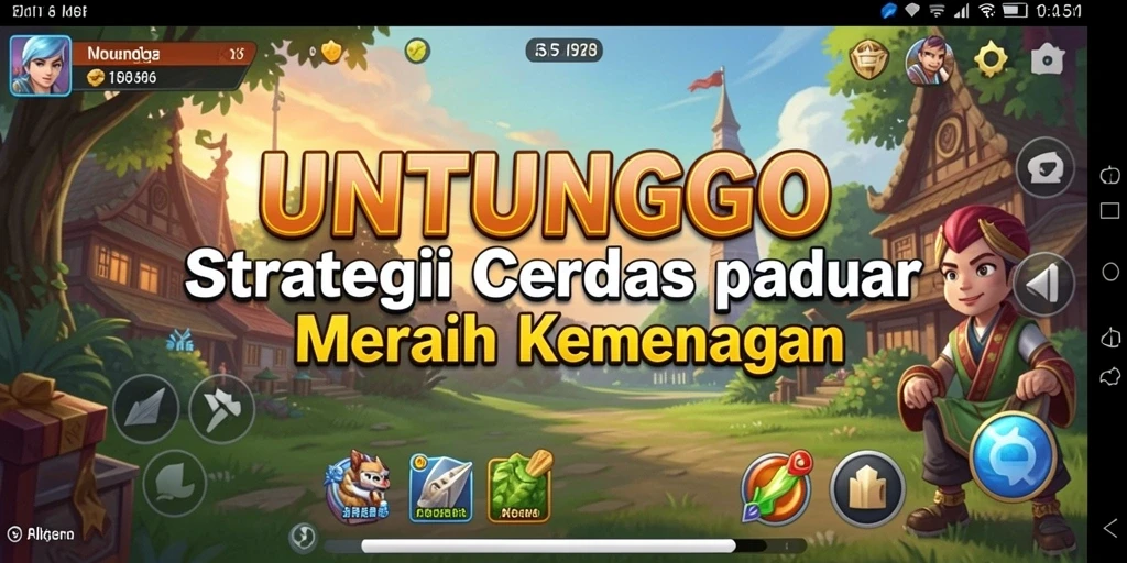 Tampilan gameplay strategis UNTUNGGO yang menakjubkan dan seru.
