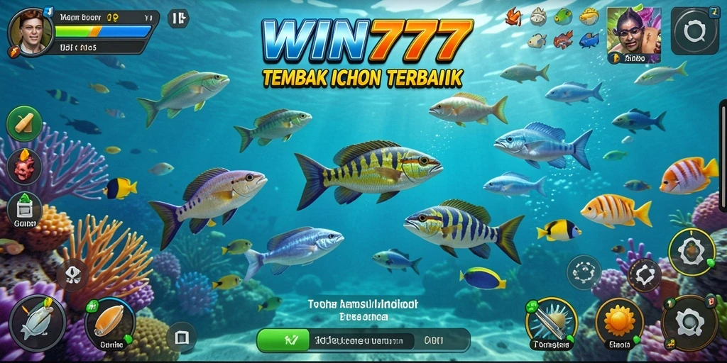 Gameplay seru dalam WIN777 dengan ikan berwarna-warni yang menarik.
