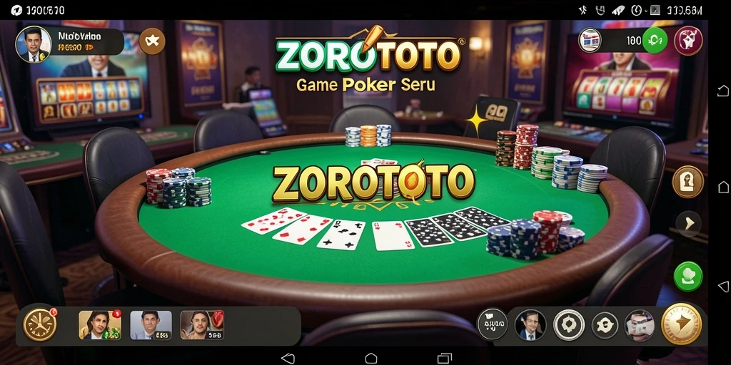 Tampilan gameplay seru ZOROTOTO saat bermain Poker.
